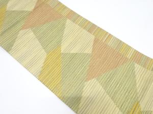 切りばめ風　横段模様織り出し袋帯